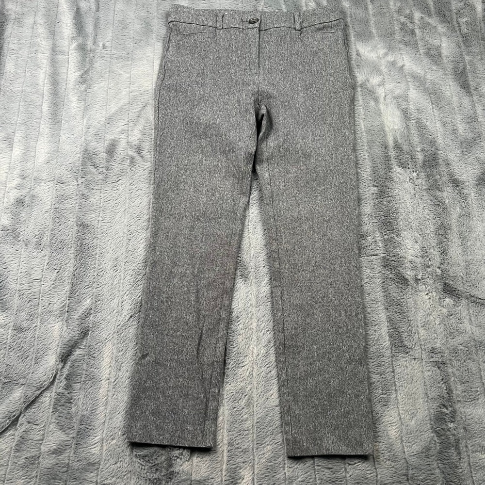 LOFT Gray Textured Skinny Ankle Pants Trousers Size 0 Workwear Professional